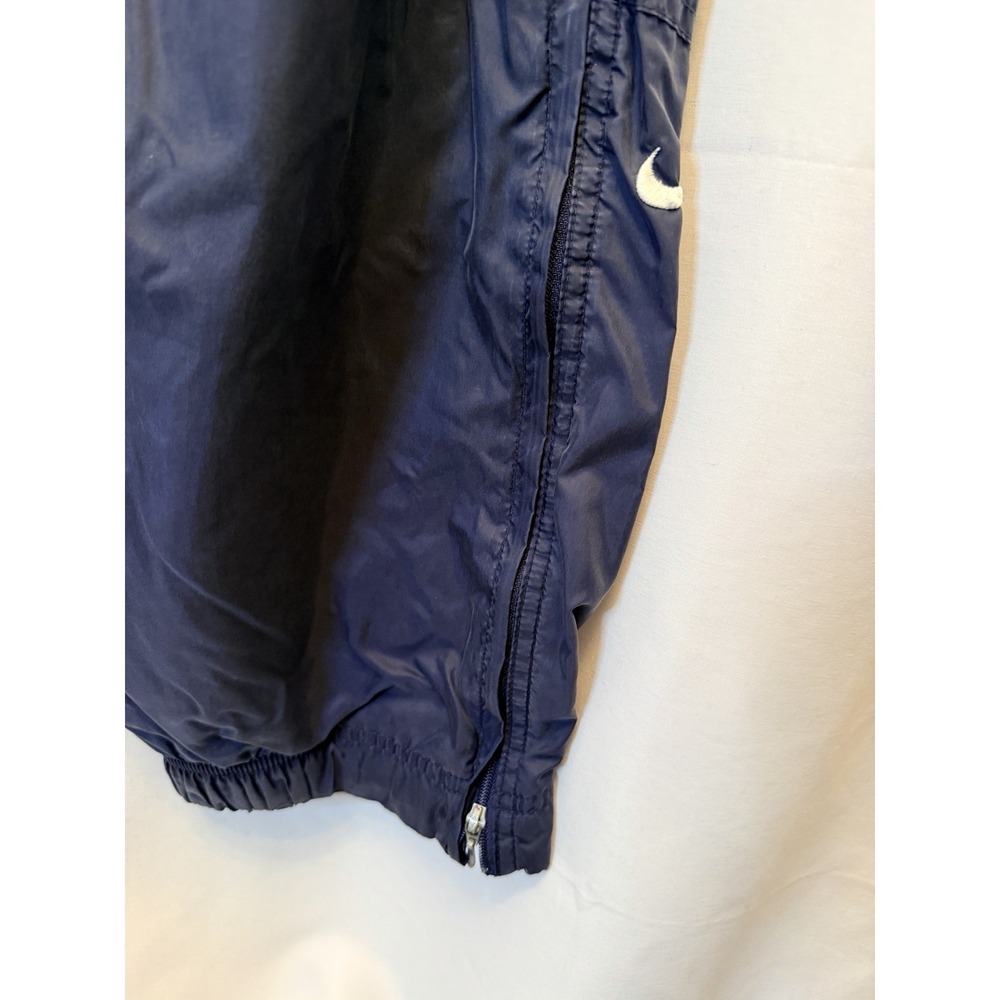 Vintage 90s Nike Windbreaker Track Pants Men's Size M Navy Blue Ankle Zip Nylon - Picture 3 of 13